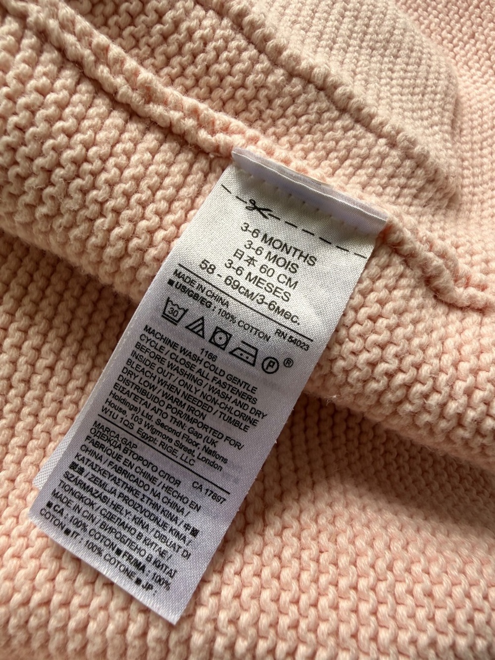 aby Gap Pink Bear Hooded Knit Cardigan Sweater 3-6M - Picture 4 of 5